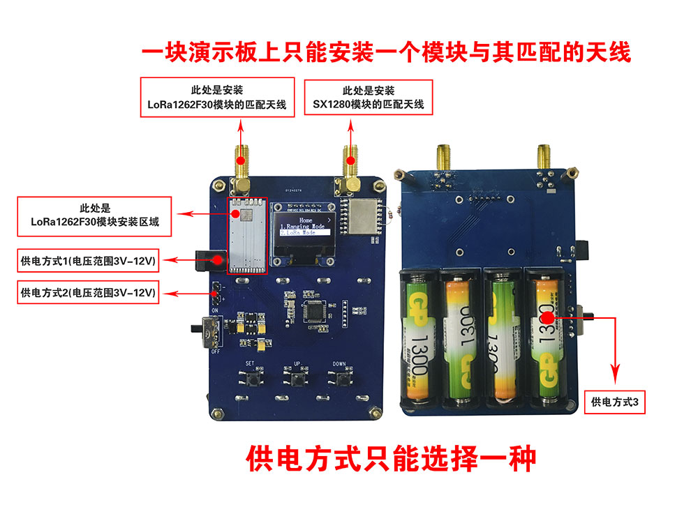 SX1280測(cè)距演示板