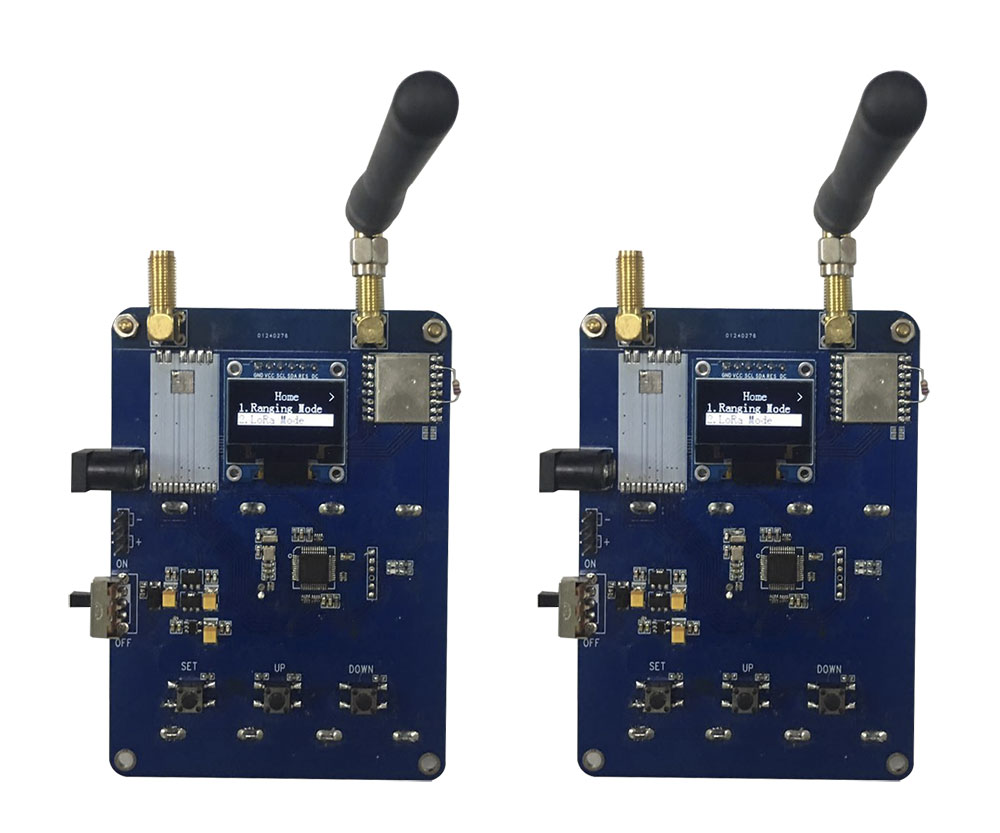 準(zhǔn)備兩塊SX1280的測(cè)距演示板，選擇LoRa mode模式界面
