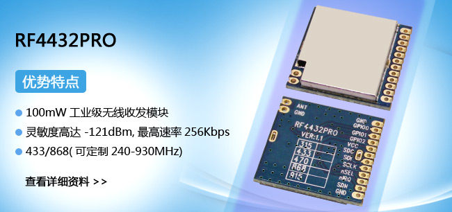 無(wú)線收發(fā)模塊RF4432PRO
